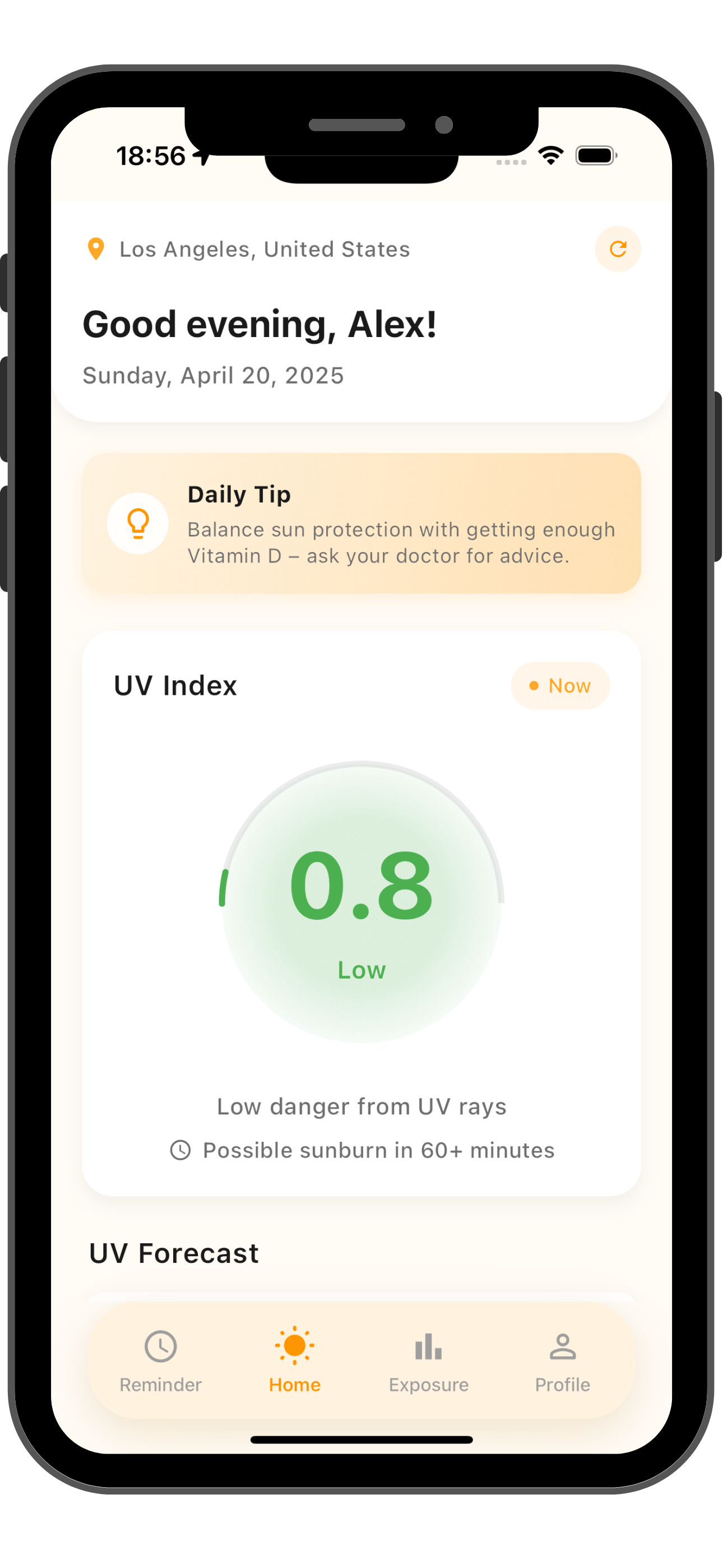 SunCare app screenshot